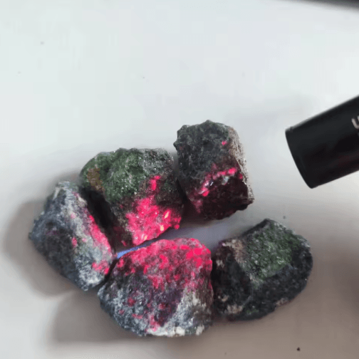 Natural Raw Gemstone Collection – UV Reactive Emerald, Sapphire & Ruby Mineral Specimens