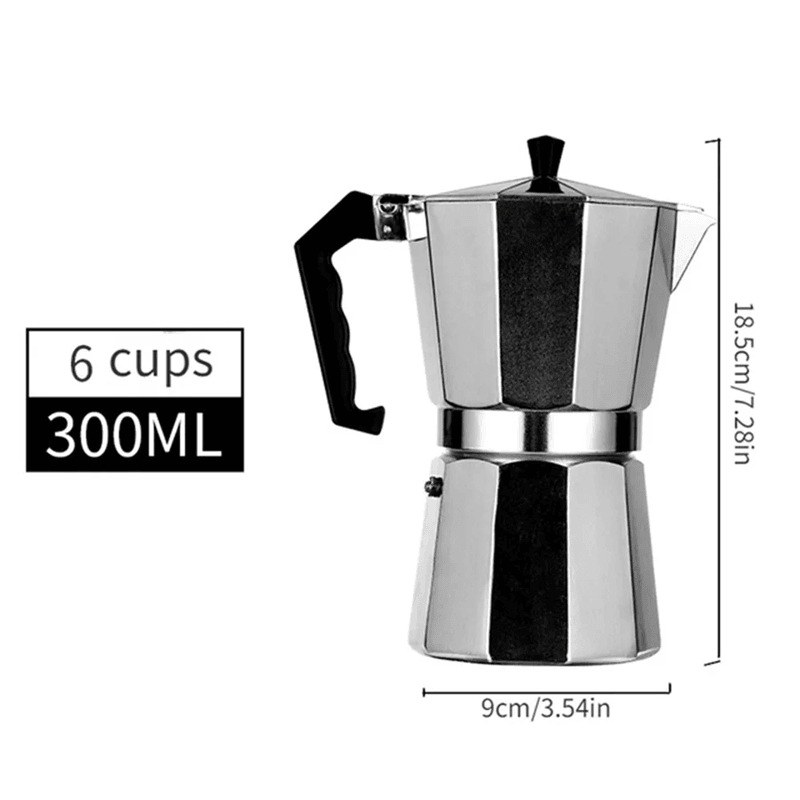 Classic Aluminum Moka Coffee Pot Italian Stovetop Brewer