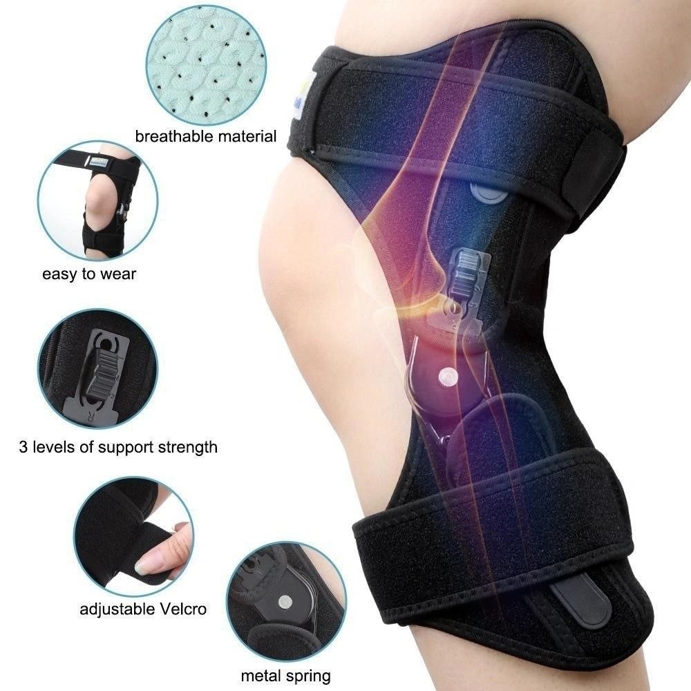 Adjustable Knee Protection Booster, Breathable Knee Assistive Device, Non-Slip Spring Stabilizer