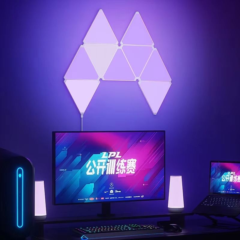 Ultra Thin Gaming Light Tuya WiFi LED Triangular Quantum Lamp RGB Wall Lamp