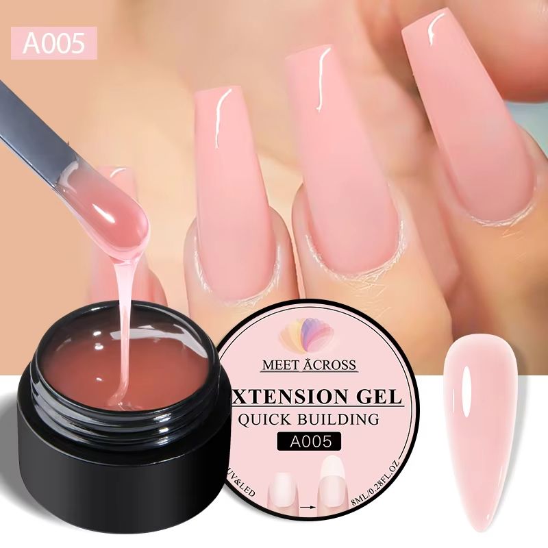 MEET ACROSS Milk White Quick Extension Gel Nail Polish 8 ml
