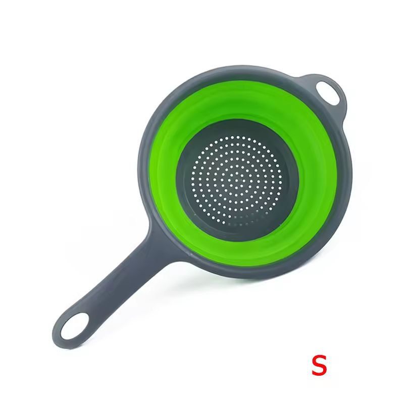 Silicone Collapsible Kitchen Colander – Space-Saving Pasta & Veggie Strainer with Handle