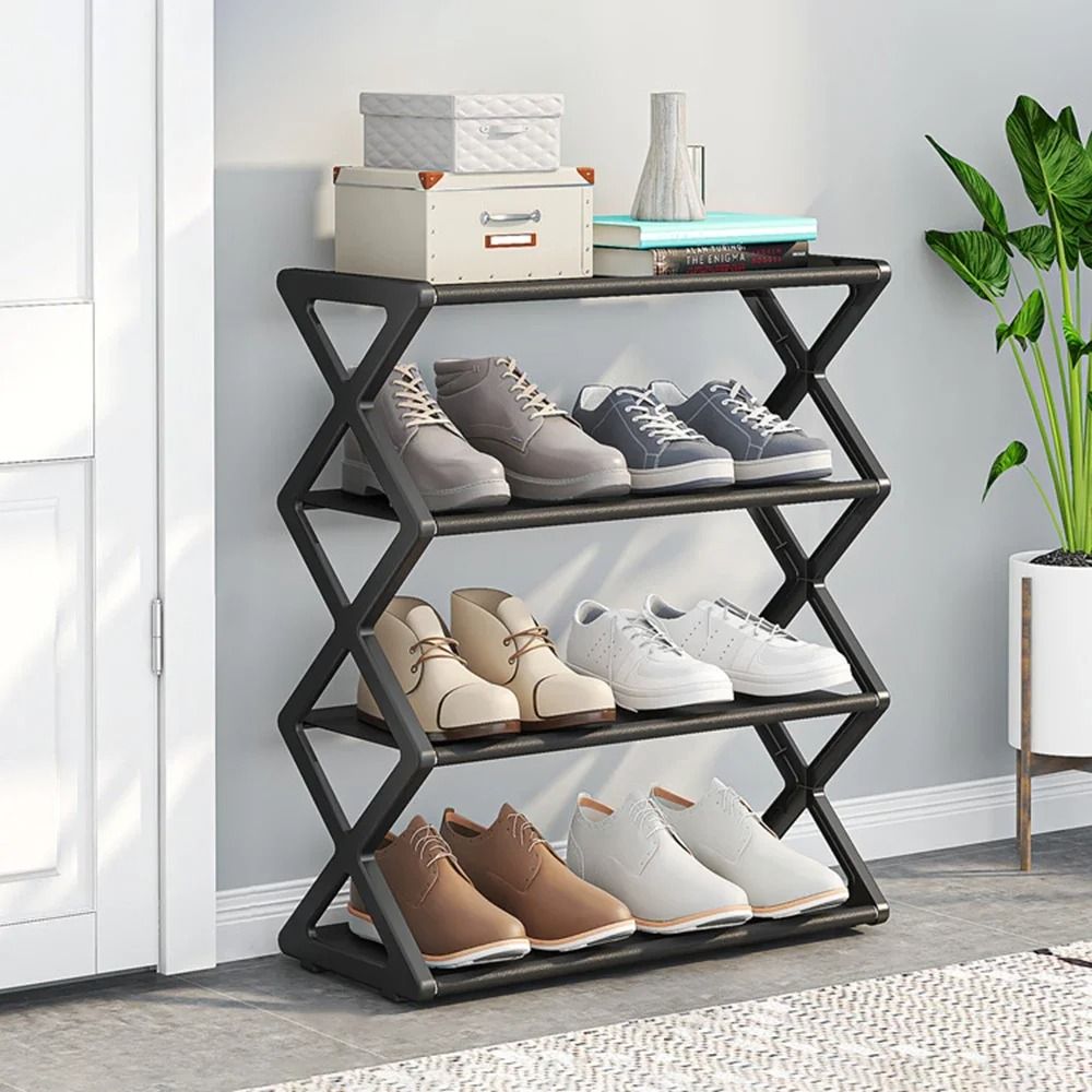 X Type Multi Layer Shoe Rack Space Saving Home Shoe Organizer