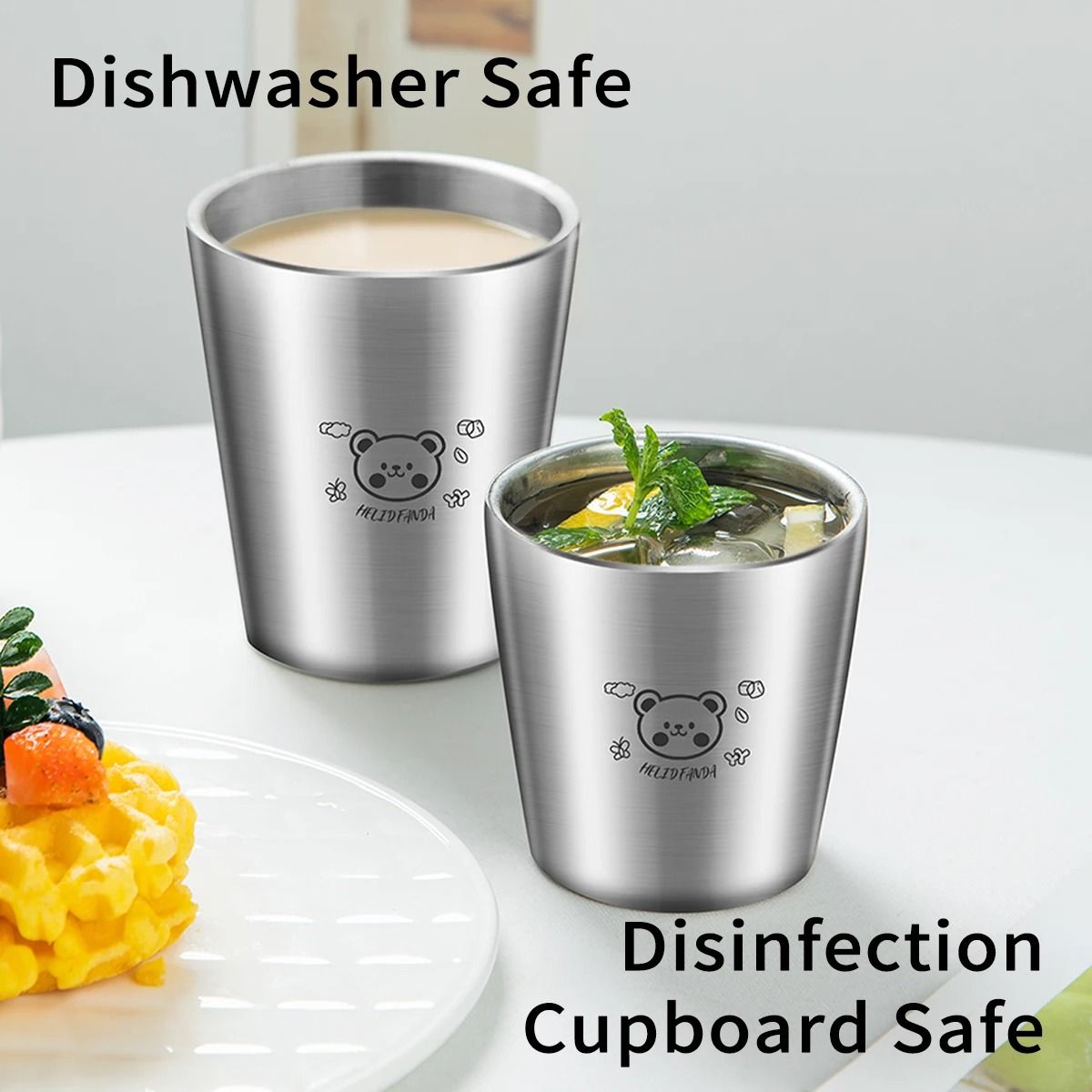 Stainless Steel Coffee Mug with Scale Double Layer Insulated Cup