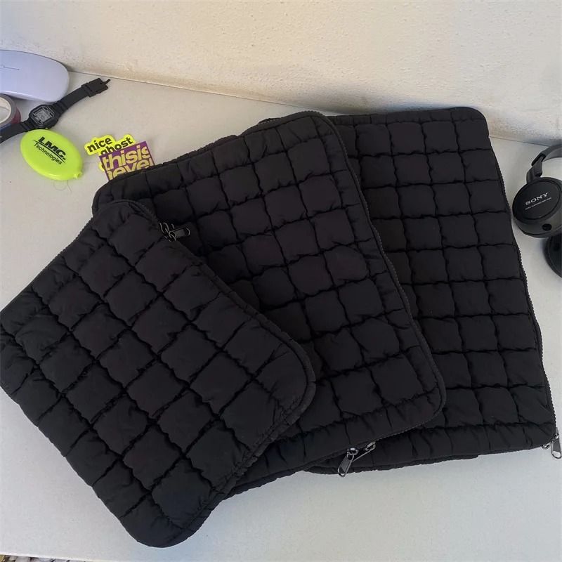 Quilted Puffy Laptop Sleeve Padded Protective Laptop Carrying Case
