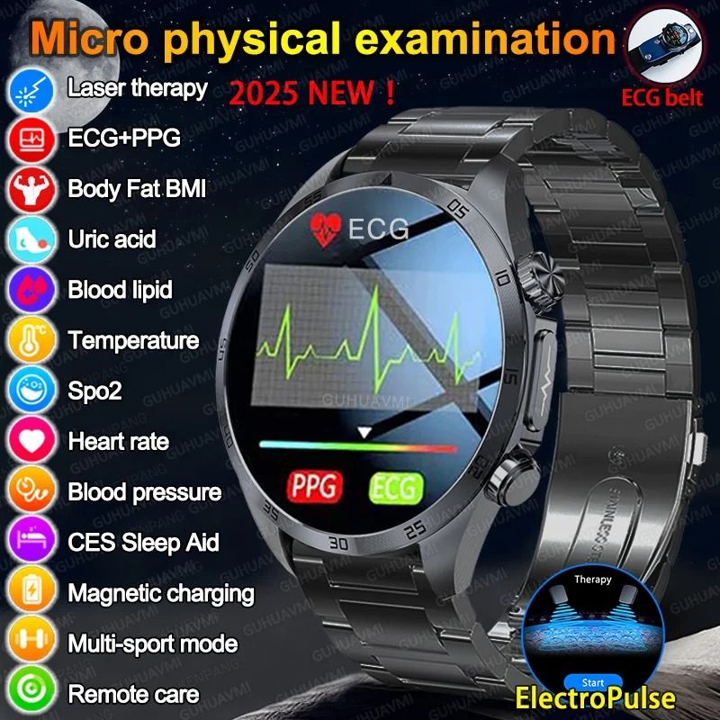 2026 Pulse Elite ECG+PPG Smartwatch | Metabolic Health & Body Fat Tracker | Executive Uric Acid & Blood Lipid System