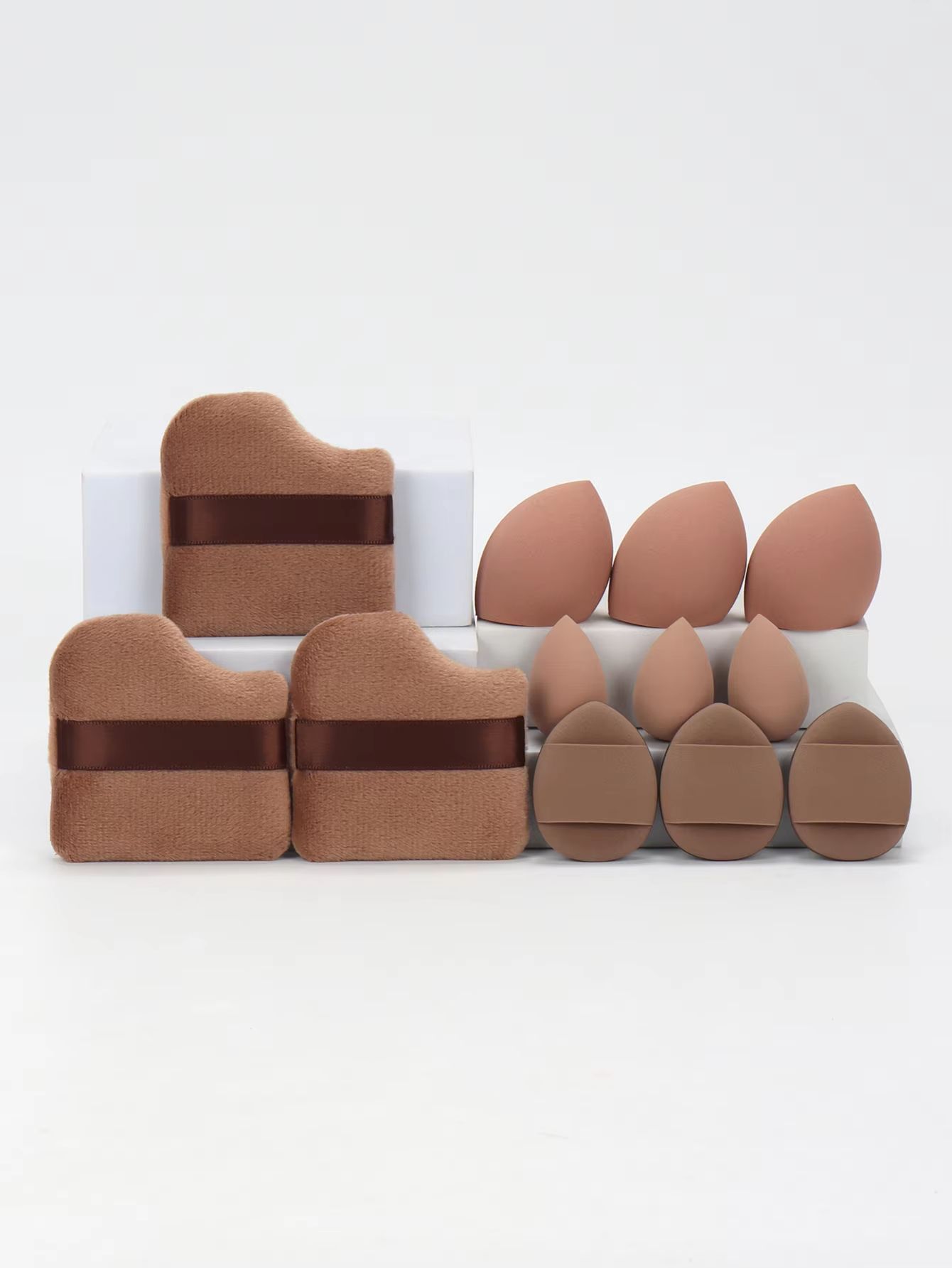 All-Purpose 12-Piece Makeup Sponge Set with Puffs and Beauty Eggs