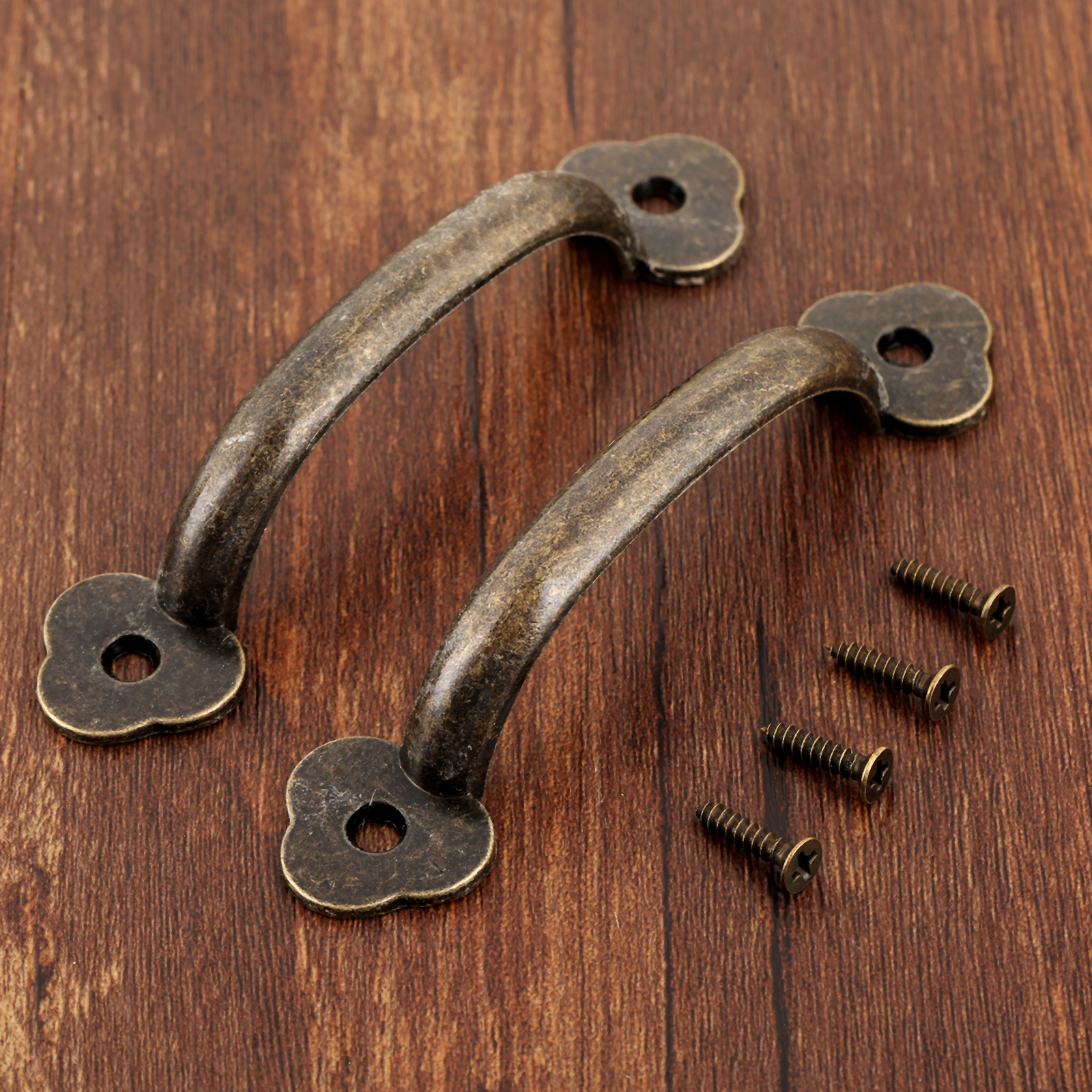 Vintage Wooden Cabinet Pulls Decorative Drawer Handles with Screws