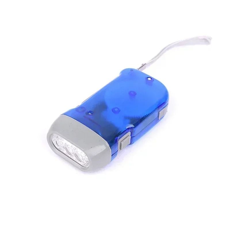 Hand Pressing Dynamo Crank Flashlight Mini Self Generating LED Lamp