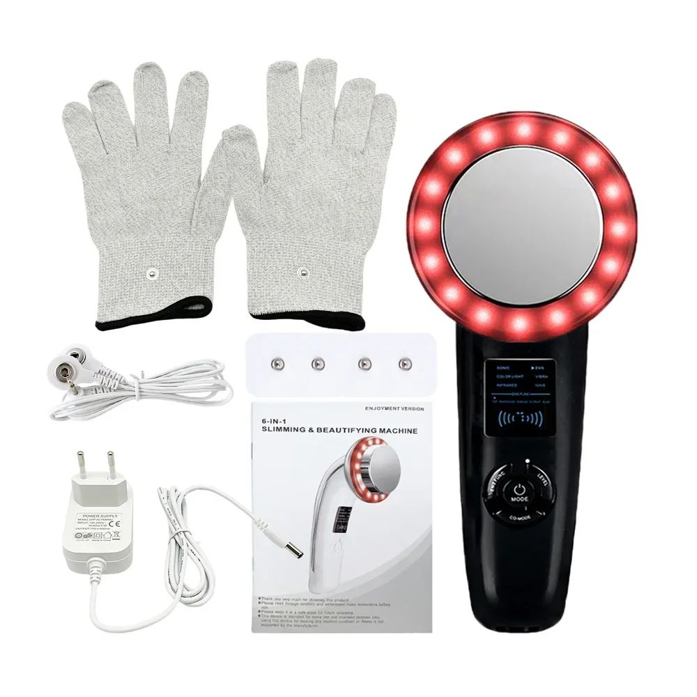 6-in-1 Ultrasonic Cavitation Body Massager – EMS Face Lifting & Skin Tightening Machine with Infrared Therapy