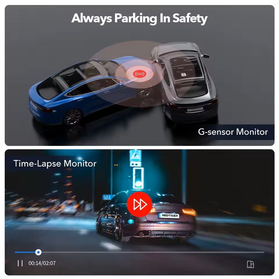 4K Dual Dash Cam with GPS, WiFi, and Night Vision