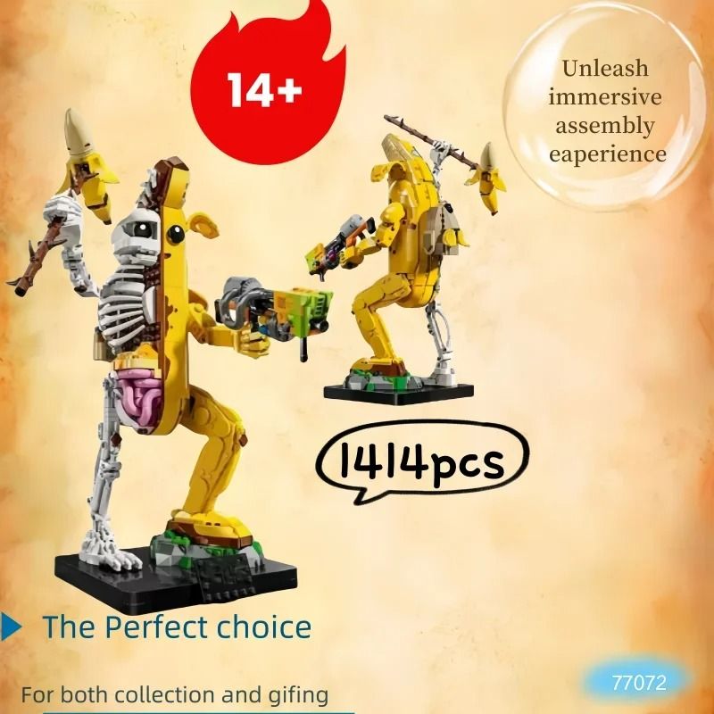 1414-Piece Banana Model Building Block Set | MOC Creative Room Decor