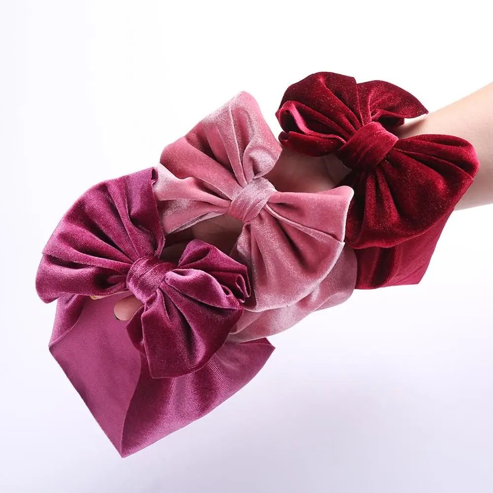 Vintage Velvet Boutique Baby Headband – Premium Hand-Tied Bow Turban for Newborns