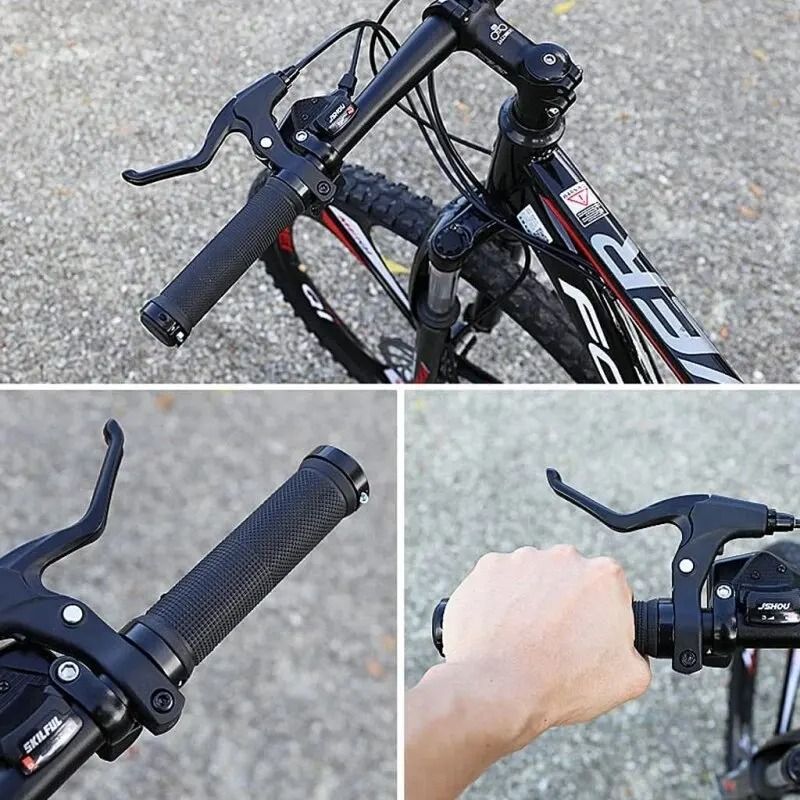 Double Alloy Lock-On Bicycle Grips | Non-Slip Rubber Handlebar Grips for MTB & Road Bikes