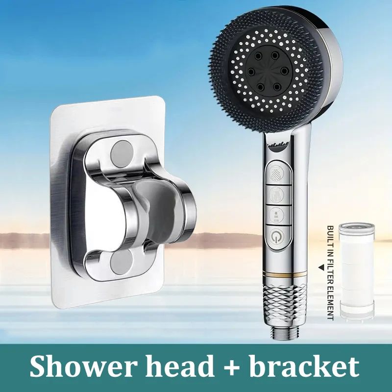 High Pressure Handheld Shower Head 4 Mode Adjustable Bathroom Set