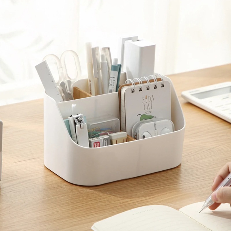 Multi-Purpose Desk Organizer, Makeup Brush Holder, Pen/Pencil Holder, Remote Control Holder for Home and Office