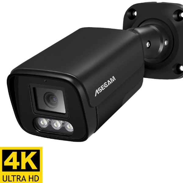 Surveillance Camera, Audio & POE , Black Metal Outdoor CCTV, Human Detection, Outdoor Recording