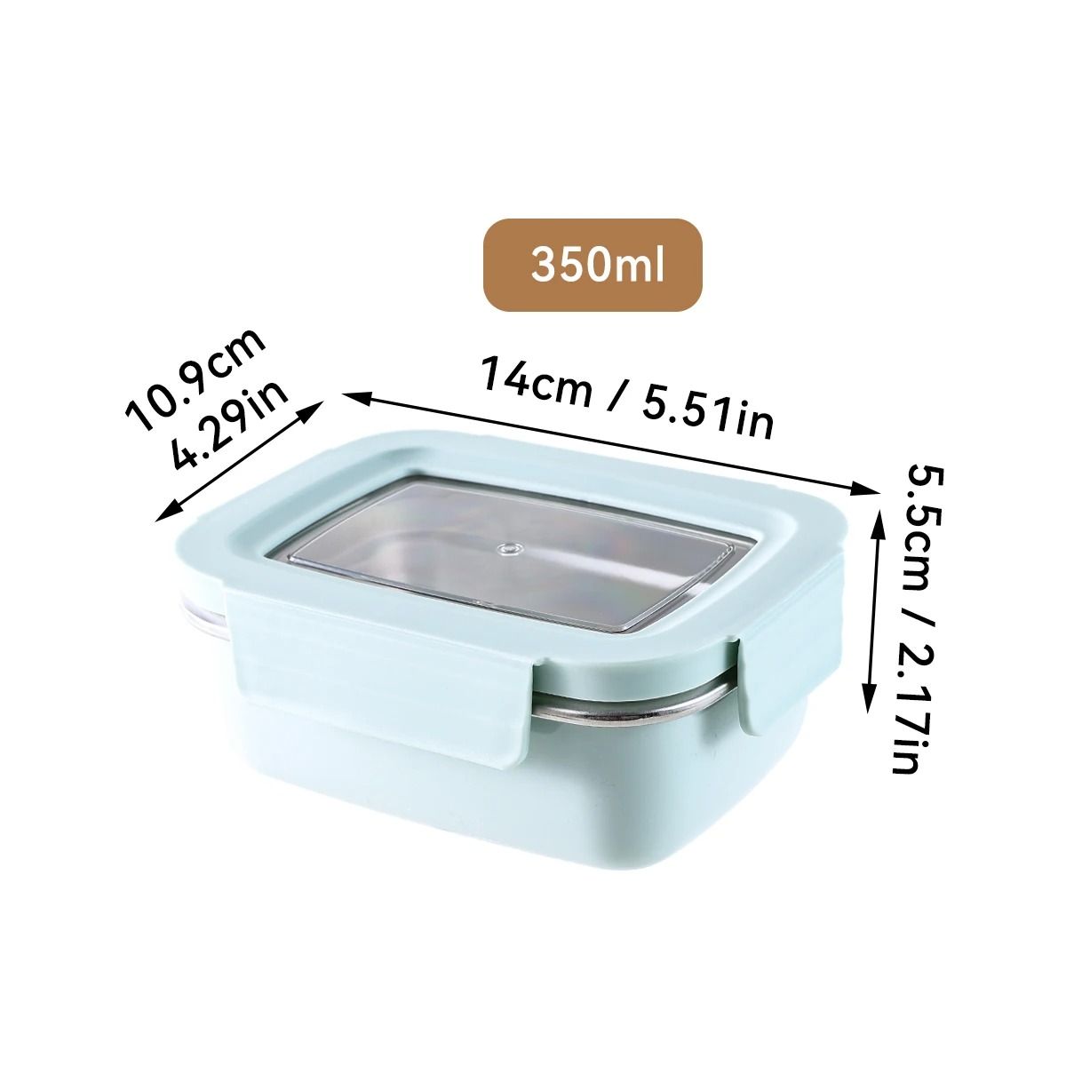 Stainless Steel Lunch Box Leak Proof Divided Microwave Safe Bento Container