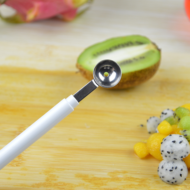 Stainless Steel Double-end Melon Spoon, Mini Apple Ball Digger, Ice Cream Dig Scoop, Kitchen Gadgets