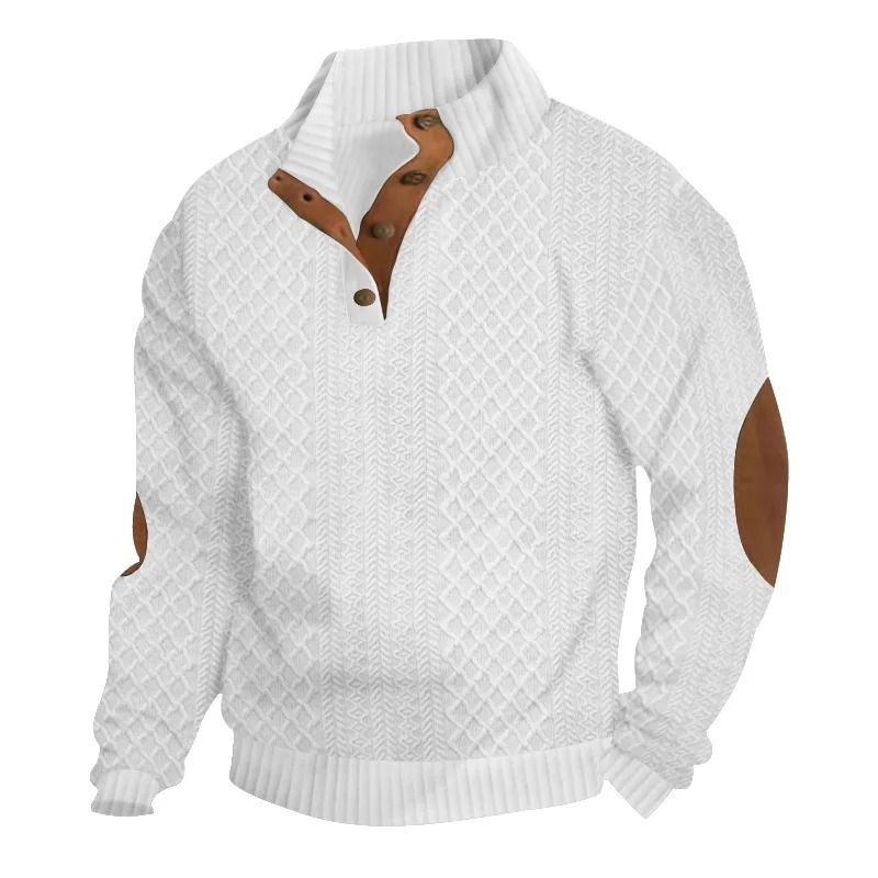 Men Stand Up Collar Thick Warm Cardigan Sweater Winter Casual Coat