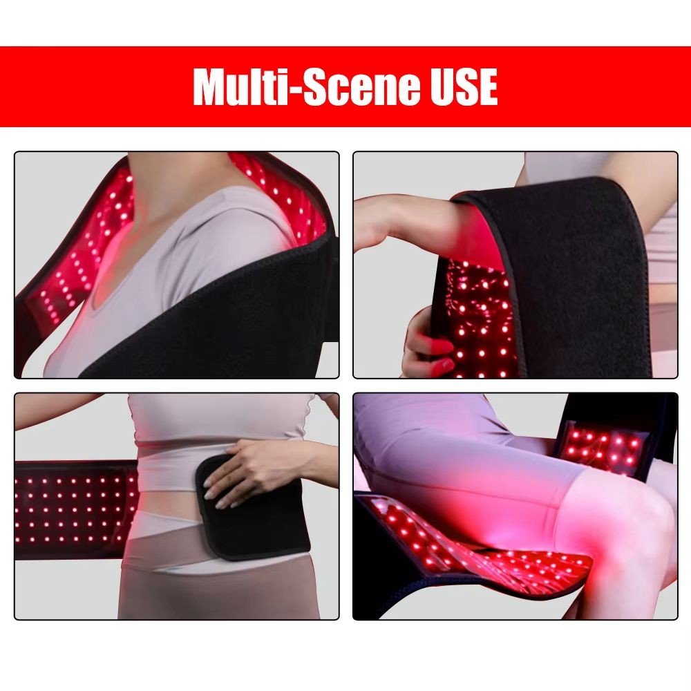 Red Light Therapy Belt with 660nm & 850nm Near Infrared for Pain Relief and Circulation