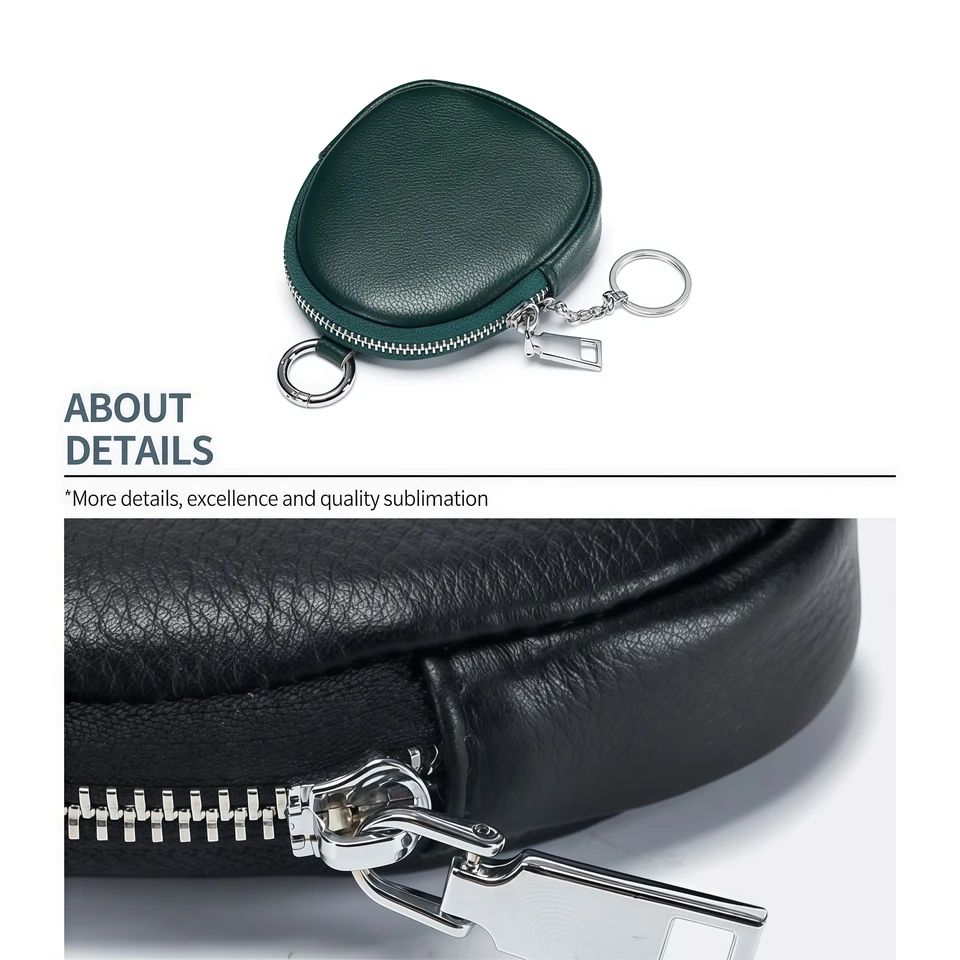 Leather RFID Keychain Wallet Pouch
