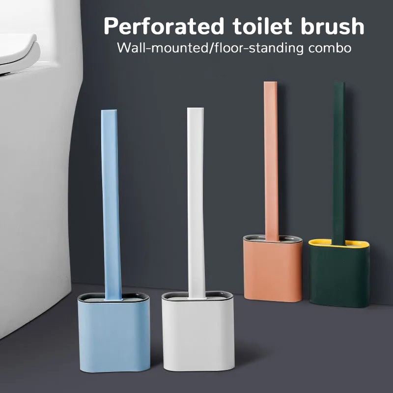 Silicone Wall-Mounted Toilet Brush Set
