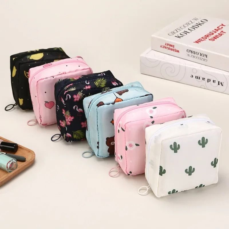 Cartoon Sanitary Napkin Storage Pouch and High-Performance Portable Hygiene Architecture