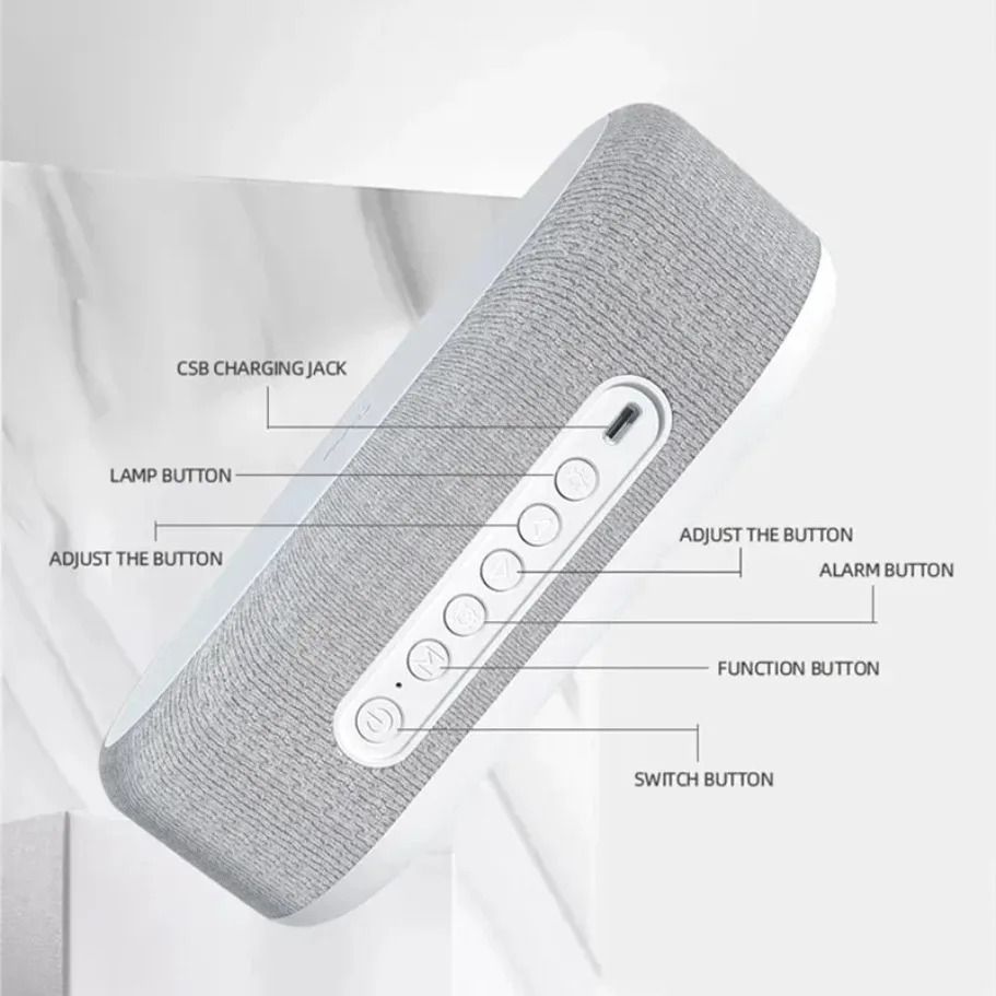 Intelligent Alarm Clock Wireless Charger – 15W Fast Charging Station with Bedroom Lamp, Night Light & Desktop Thermomete
