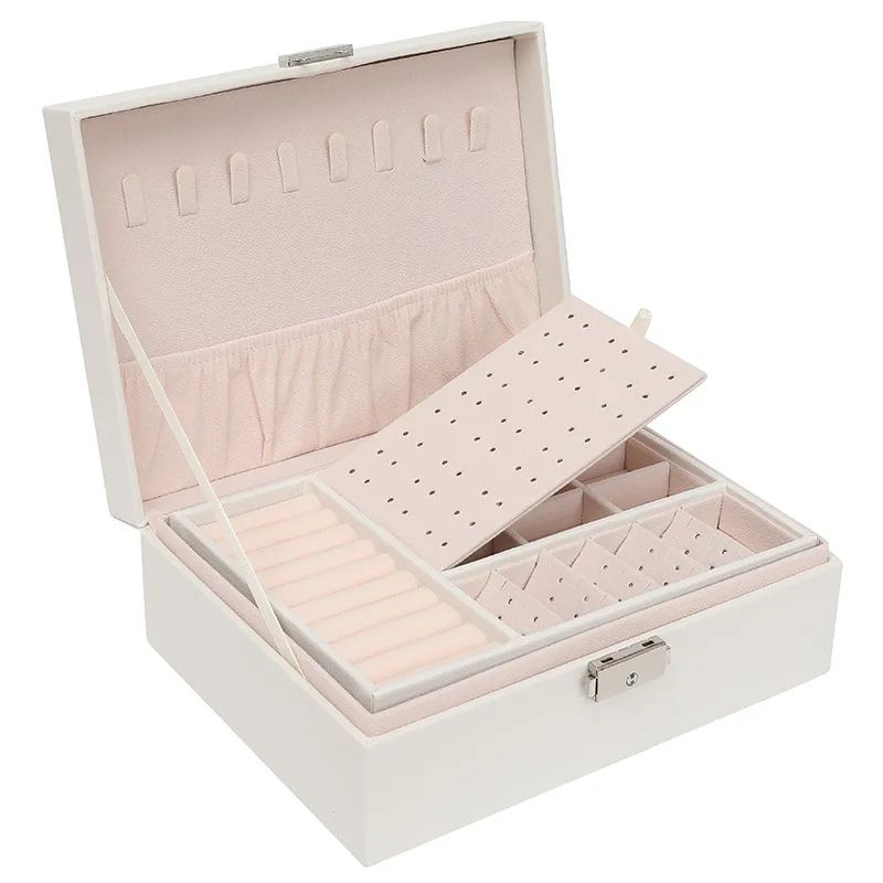 Double Layer Wooden Jewelry Box