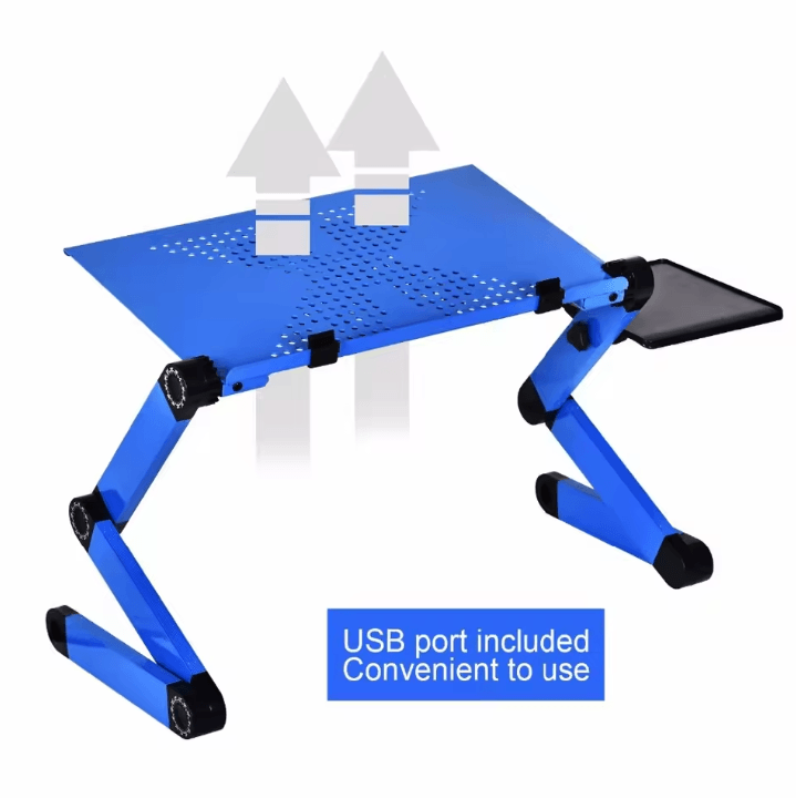 Portable Folding Laptop Table Adjustable Aluminum Desk for Dormitory and Bed Use