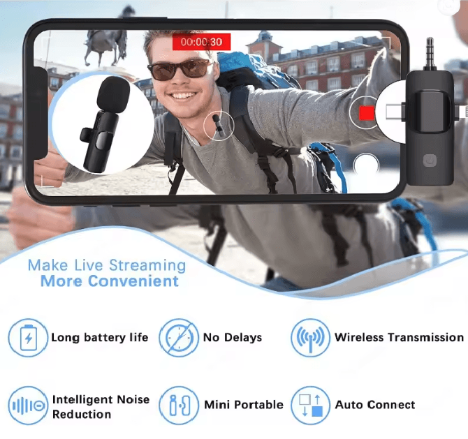 ClearWave 4 In 1 Wireless Lavalier Microphone