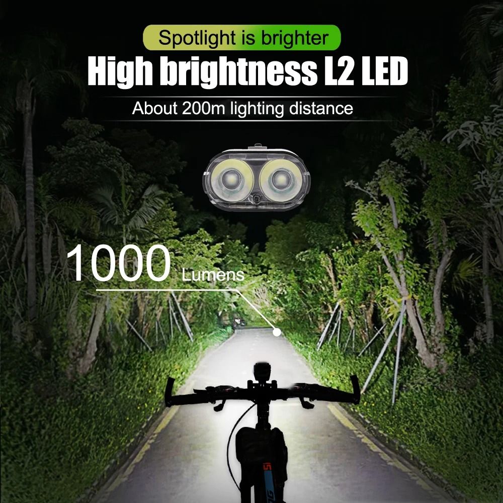 USB Rechargeable Bicycle Headlight 1000 Lumen Power Bank Flashlight