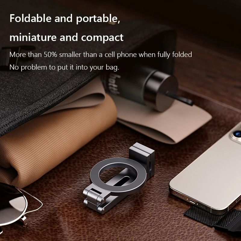 Universal Magnetic Travel Phone Holder – Flexible 360-Degree Rotation Mount – Hands-Free Airplane & Desktop Interaction