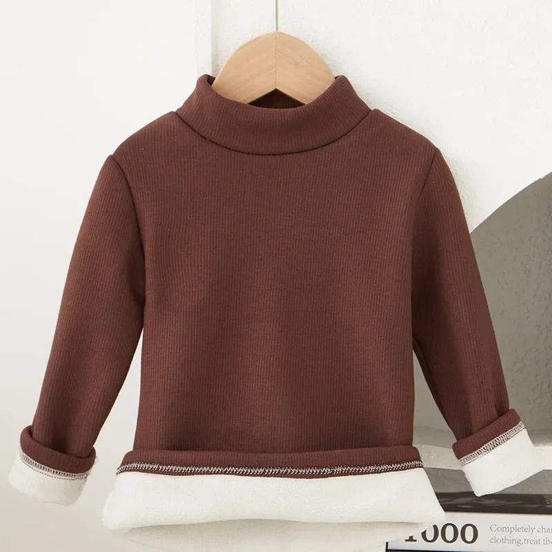 Children Long Sleeve Half High Collar T Shirt for Boys and Girls