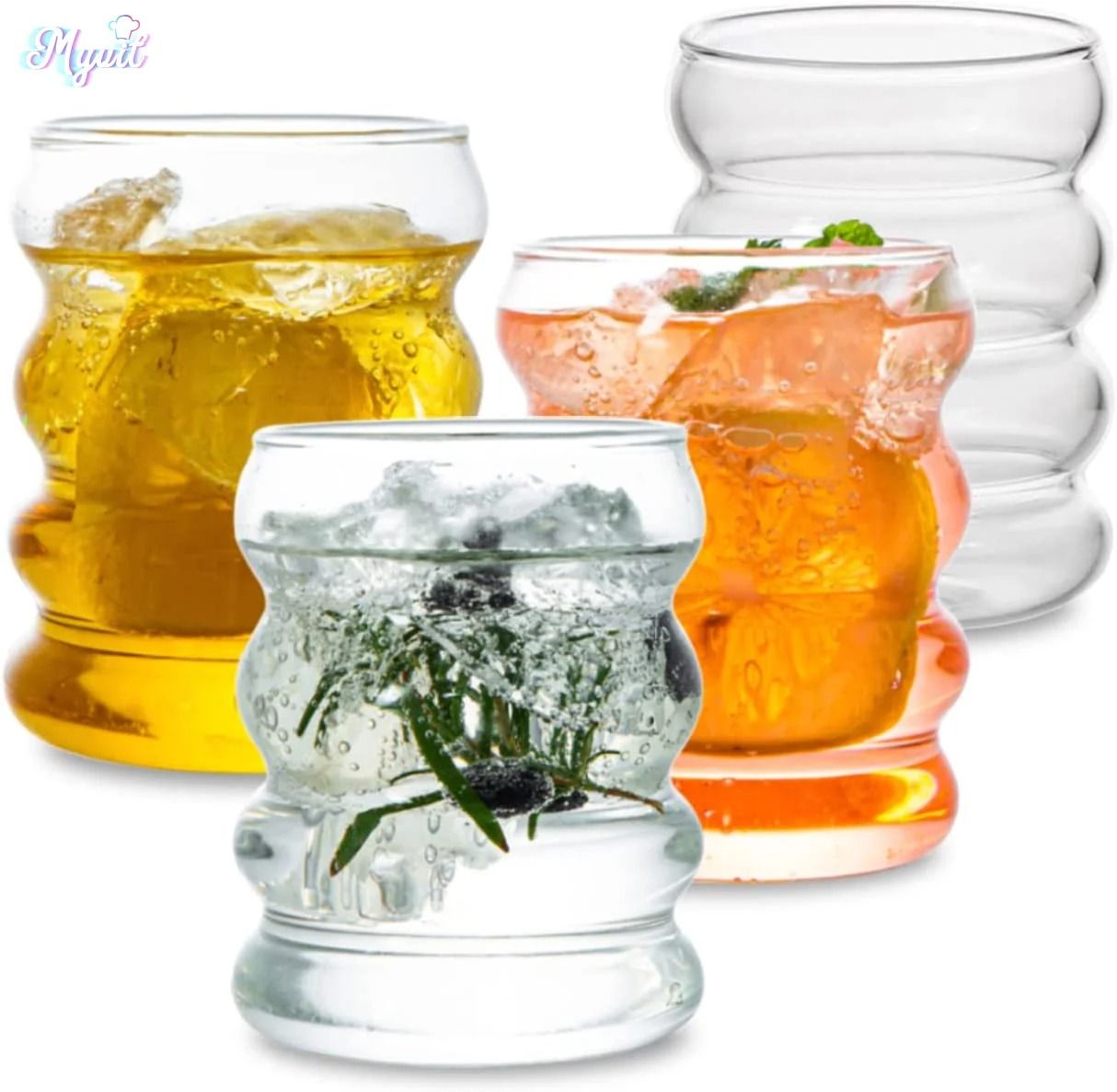Creative Heat-Resistant Ripple Mug – High-Performance 350ml Glass Tumbler for Tea & Coffee