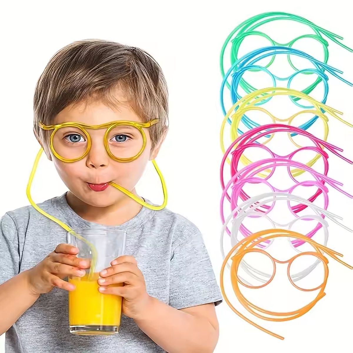 Traw Glasses Flexible Drinking Straws Fun Kids Party Toy & Creative Gift