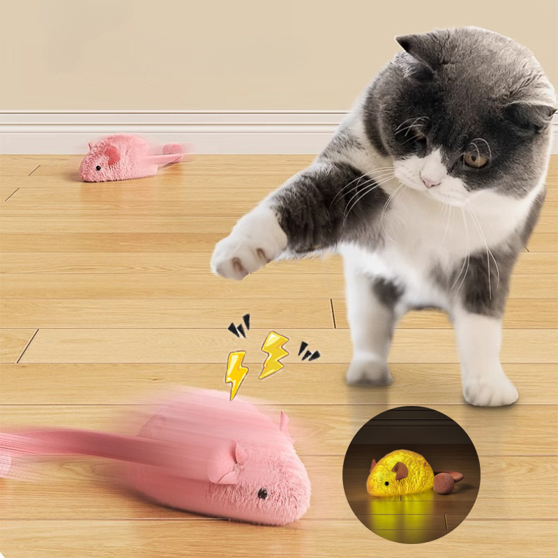 Self-Playing Interactive Plush Mouse, Cat Toys Simulation Mice, Chew Toy for Indoor Pet Cats Kitten Plush