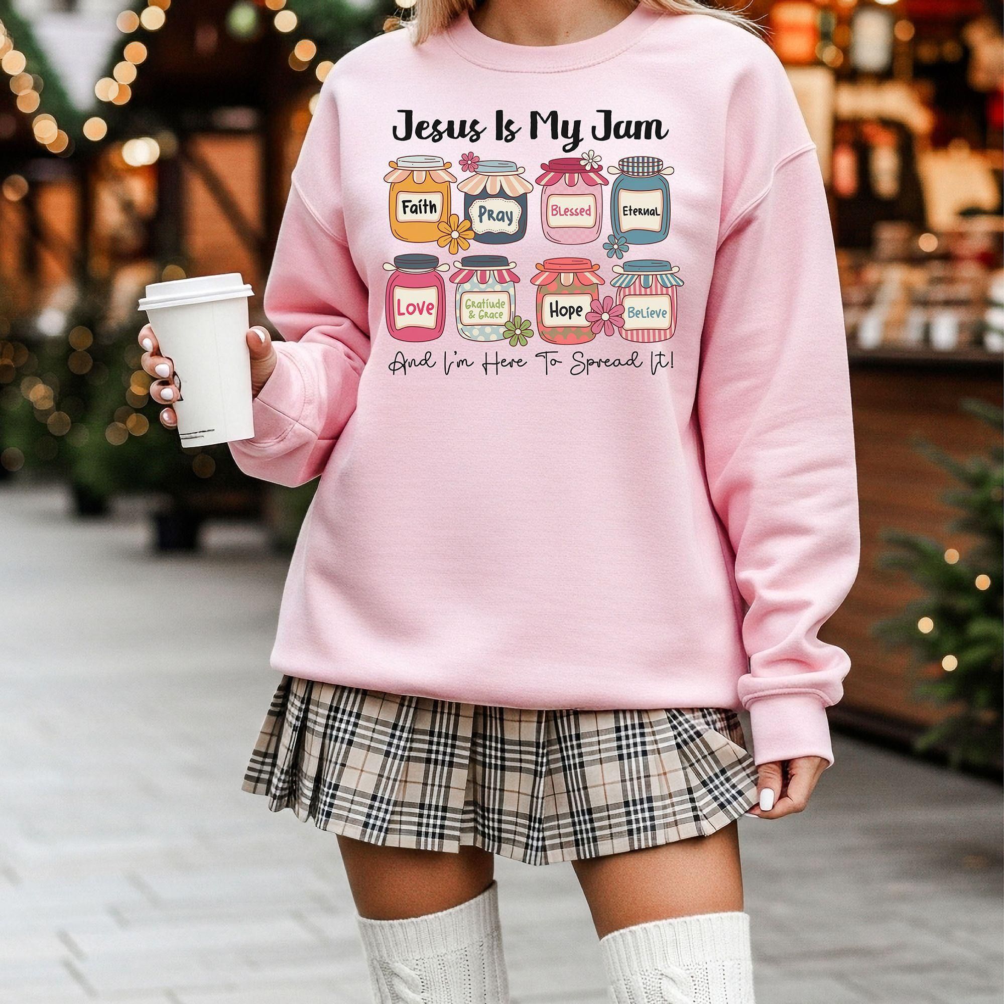 Jesus Is My Jam Christmas Sweatshirt, Faith Christian Sweatshirt, Religious Holiday Crewneck, Blessed Cozy