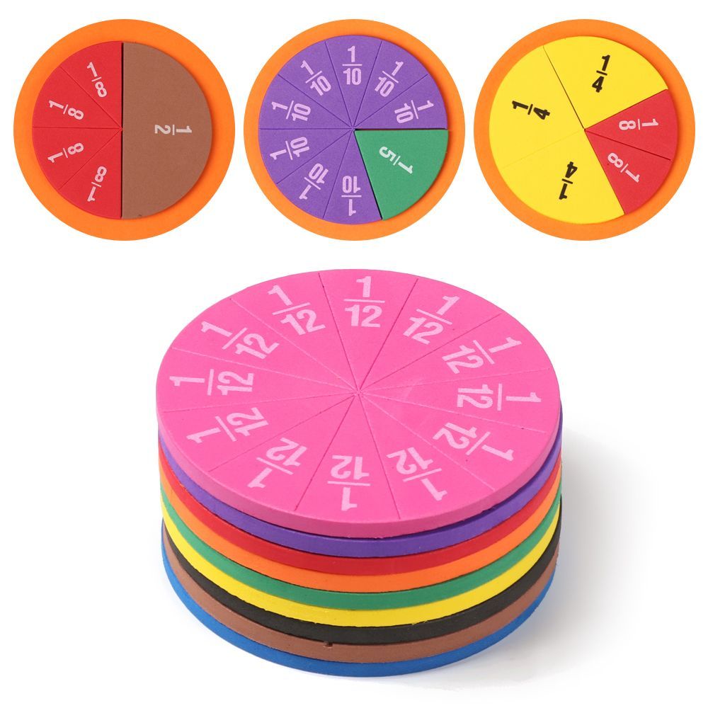 Montessori Math Tool Set for Kids  EVA Fractions Teaching Instrument STEM Learning Gift