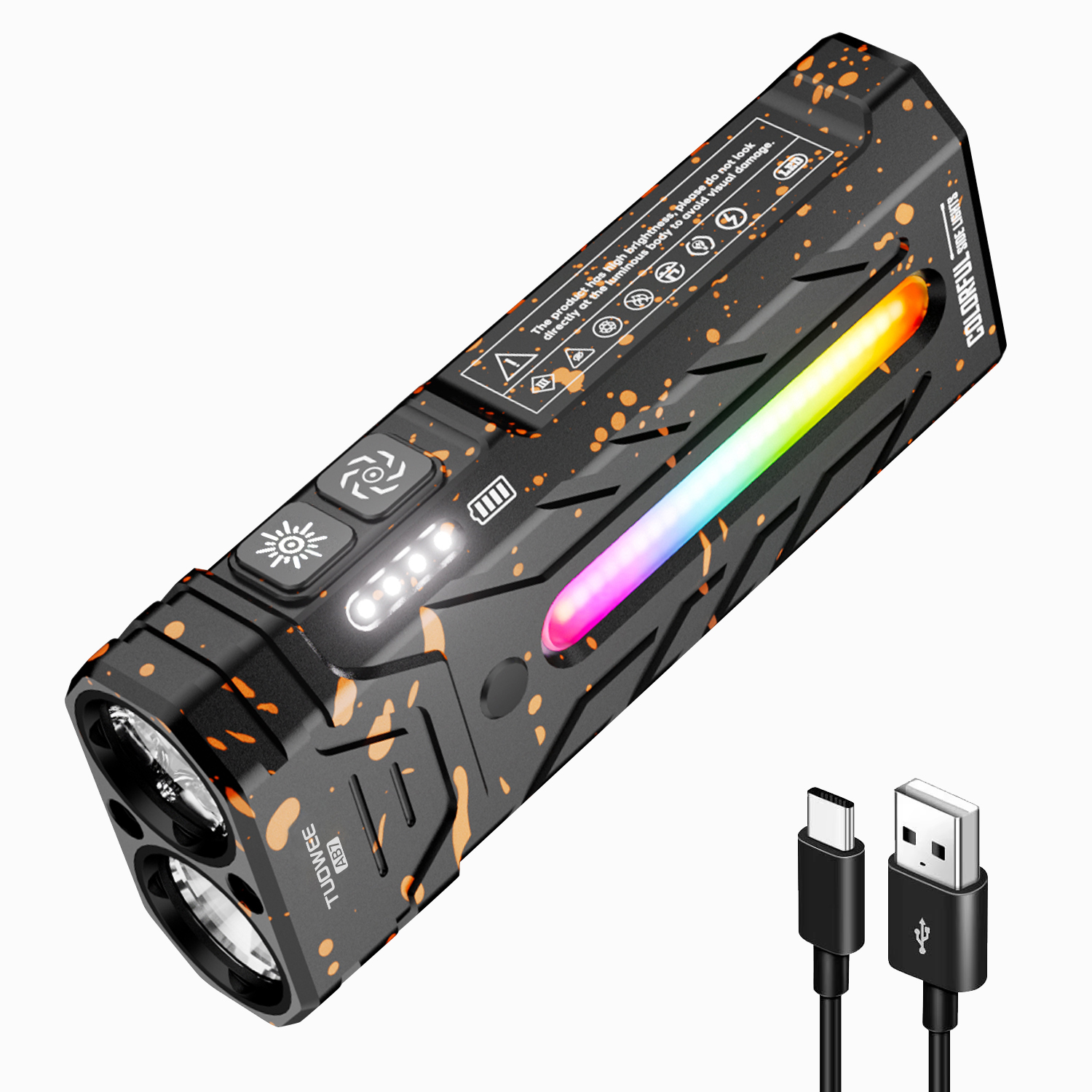 Multi Functional Portable LED Flashlight with Magnetic Torch Perfect for Hiking and Camping Adventures
