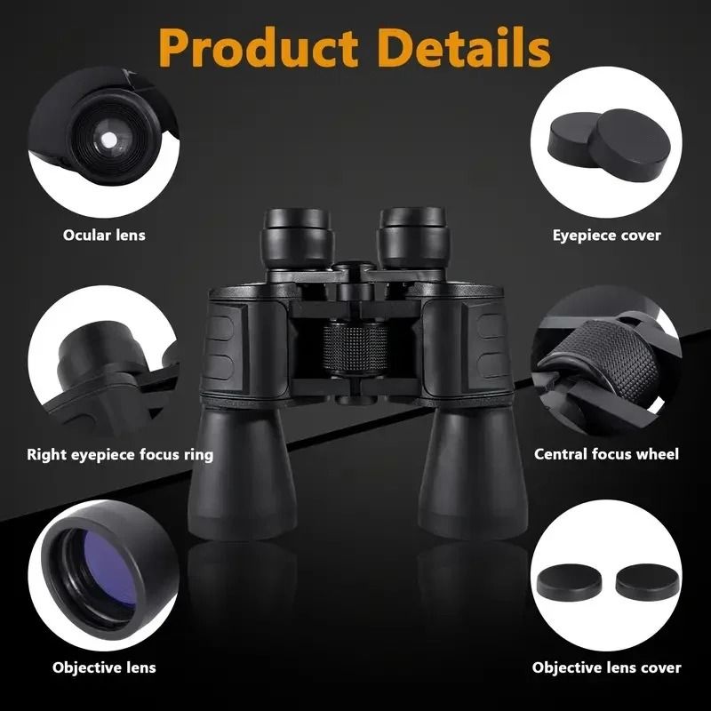 Military 20x50 Powerful Long Range Binoculars | Professional Zoom HD BAK4-Prism Telescope | High Magnification Optics fo