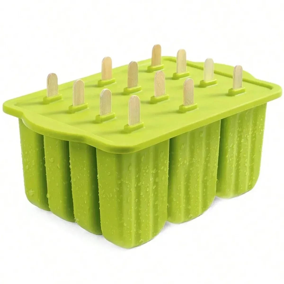 Reusable Silicone Popsicle Molds with Wooden Sticks