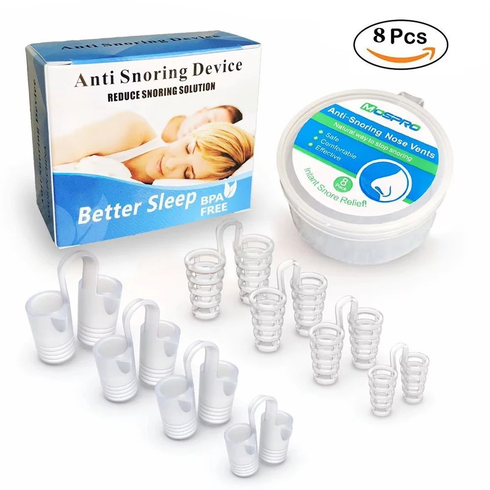 Anti-Snoring Nose Clip Set Sleep Aid Device for Easier Breathing, Snore Reduction Support & Nighttime Comfort
