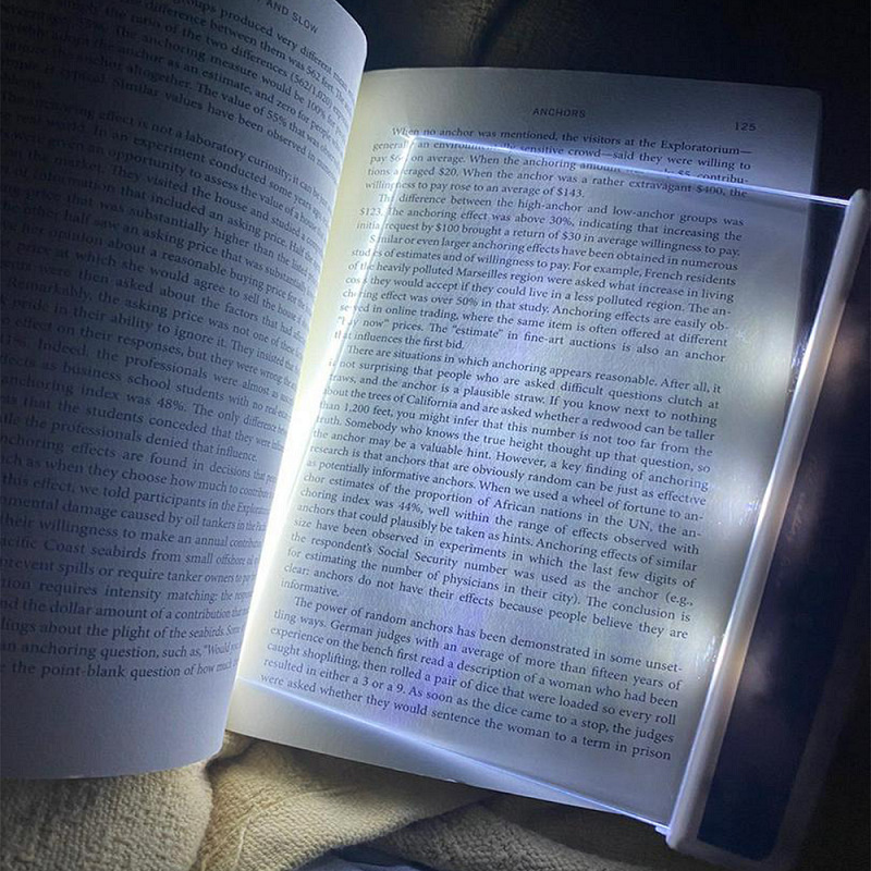 Portable LED Book Light Eye Caring Flat Plate Panel Bookmark Night Vision Study Tools for Car Travel Bed Lighting