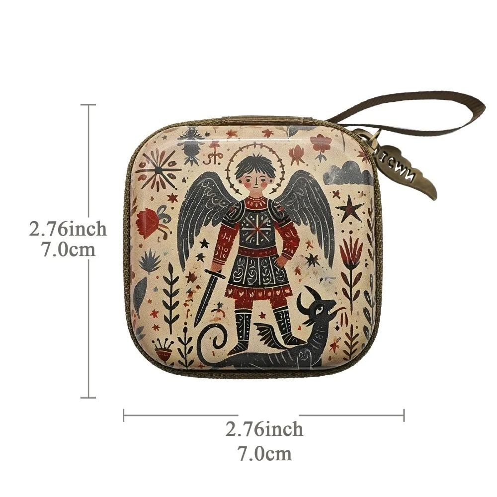 Virgin Mary Prayer Rosary Bag – 2.8 in Zippered Christian Jewelry Box – High-Yield Devotional Interaction Hub