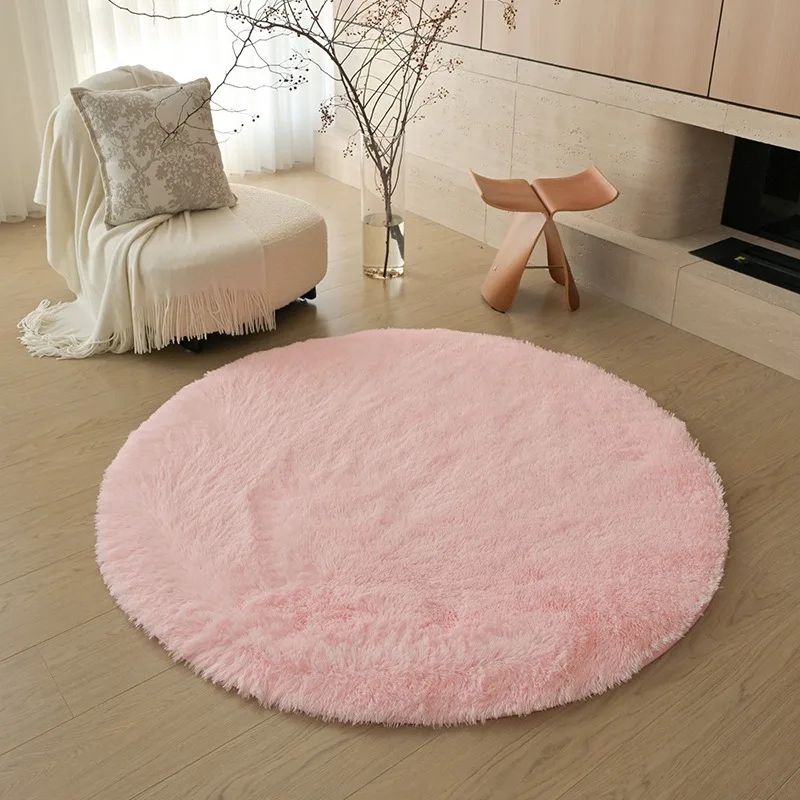 Soft Fluffy Kids Play Rug Round Nursery Carpet