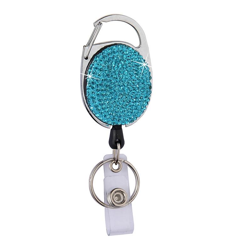 Retractable Badge Reel Keychain with Ceramic Clay Design, Durable ID Holder Clip