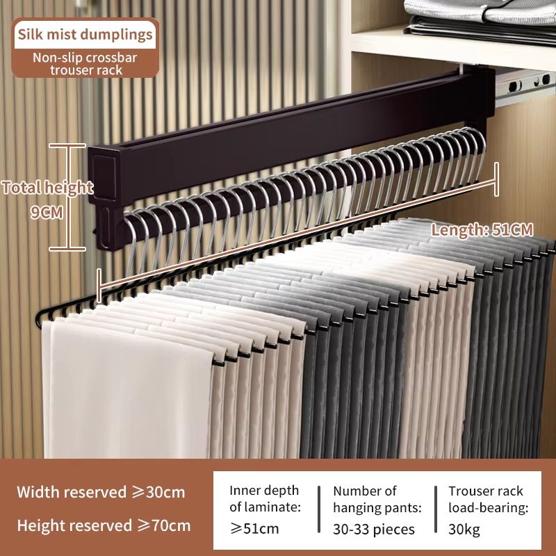 Space-Saving Expandable Sliding Pants Rack