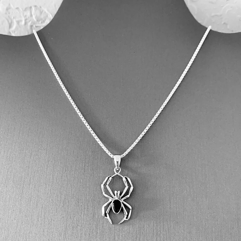 Spider Pendant Necklace With Stainless Steel Chain